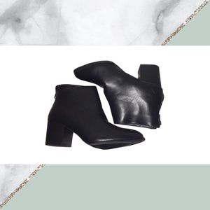 JUST FAB Black Faux Leather Booties